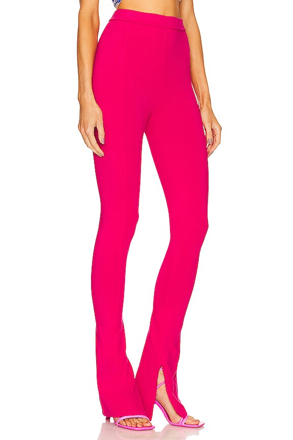 view 2 of 4 Split Hem Leggings in Peacock Pink