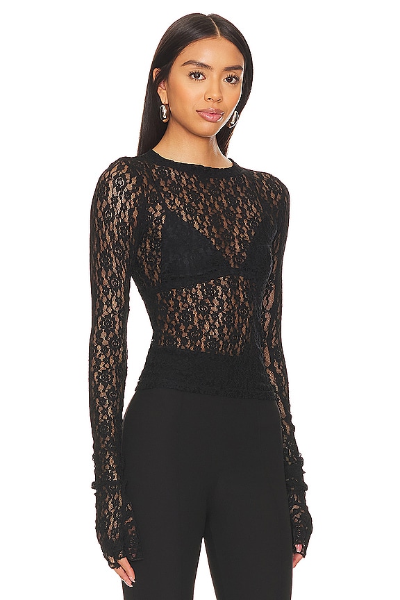 view 2 of 4 Lombardi Top in Black Lace