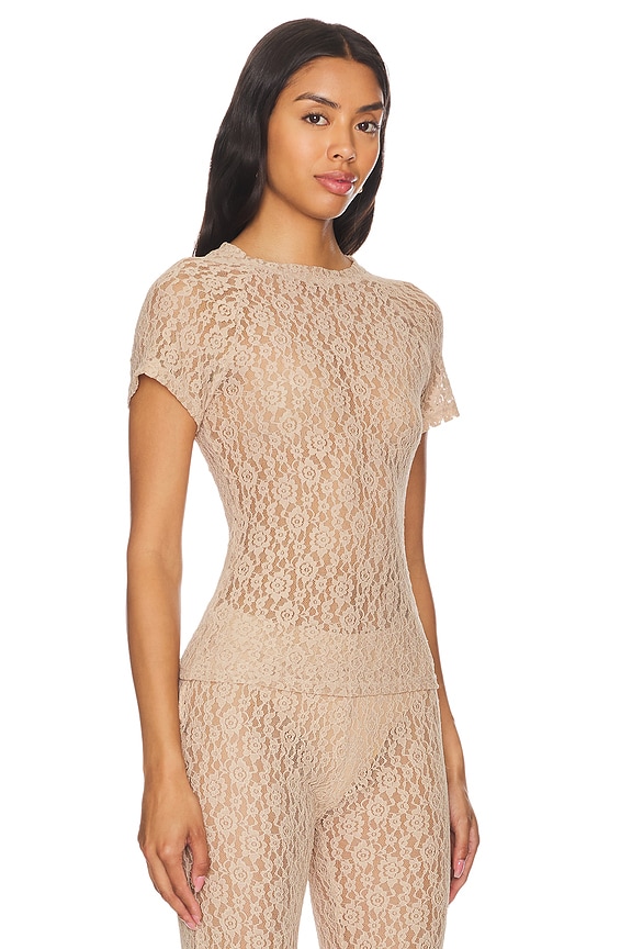view 2 of 4 CAMISETA TIRANTES BABY in Beige Lace