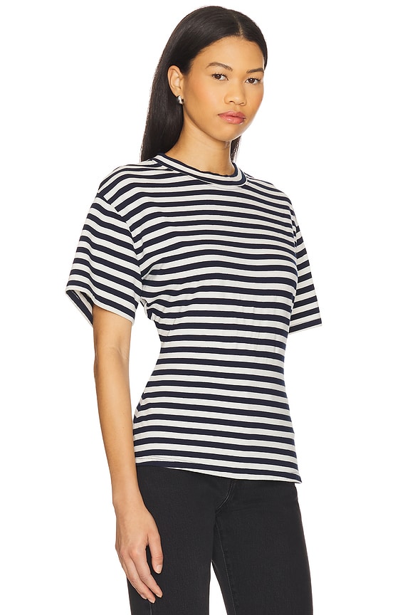 view 2 of 5 Vintage Eero Tee in White & Navy