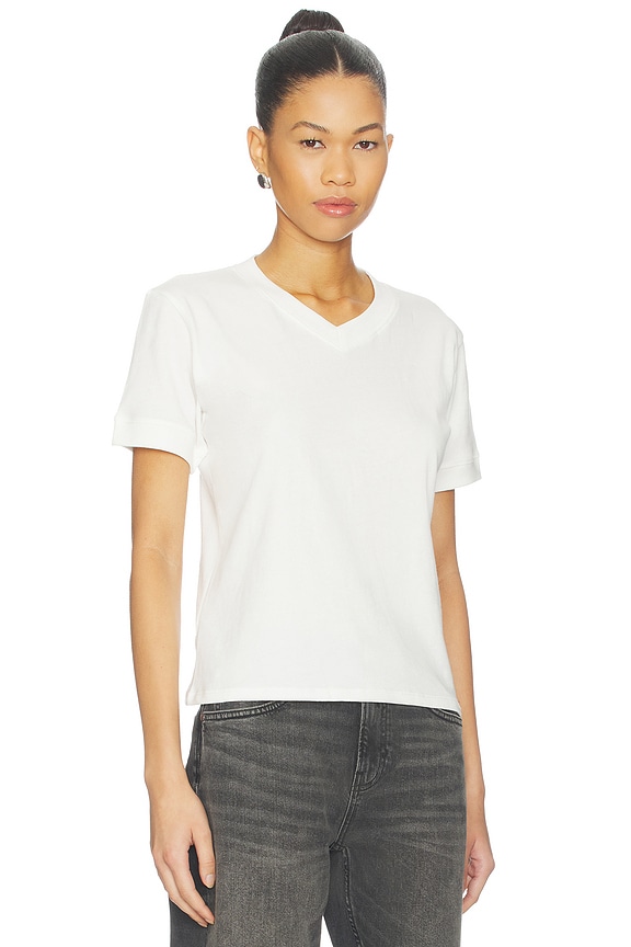 view 2 of 4 Henry V Neck Tee in White