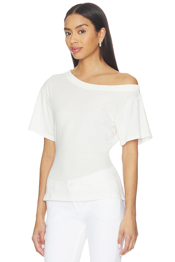view 2 of 4 T-SHIRT ELENA OFF THE SHOULDER in White