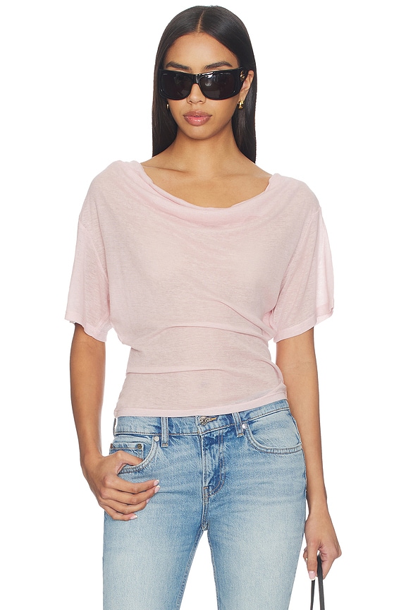 view 1 of 4 Madeo Cowl Neck Tee in Pale Pink