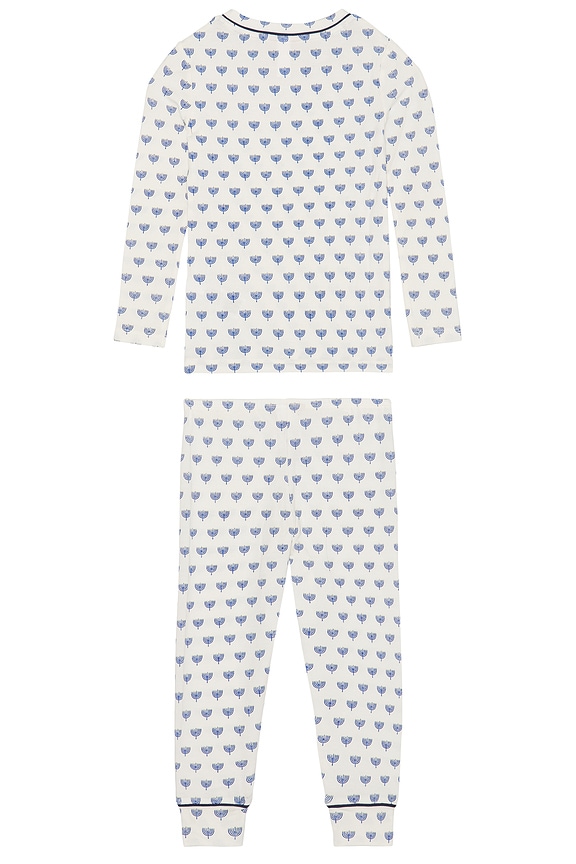 view 2 of 2 Kids Printed Long Pajama Set in Hanukkah Glow in Hannukah Glow