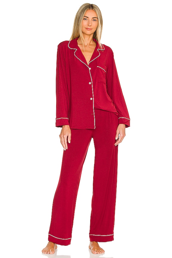 view 1 of 3 Gisele The Long PJ Set Ribbon in Sangria & Bone