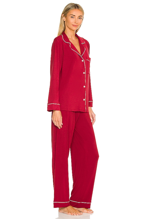 view 2 of 3 Gisele The Long PJ Set Ribbon in Sangria & Bone