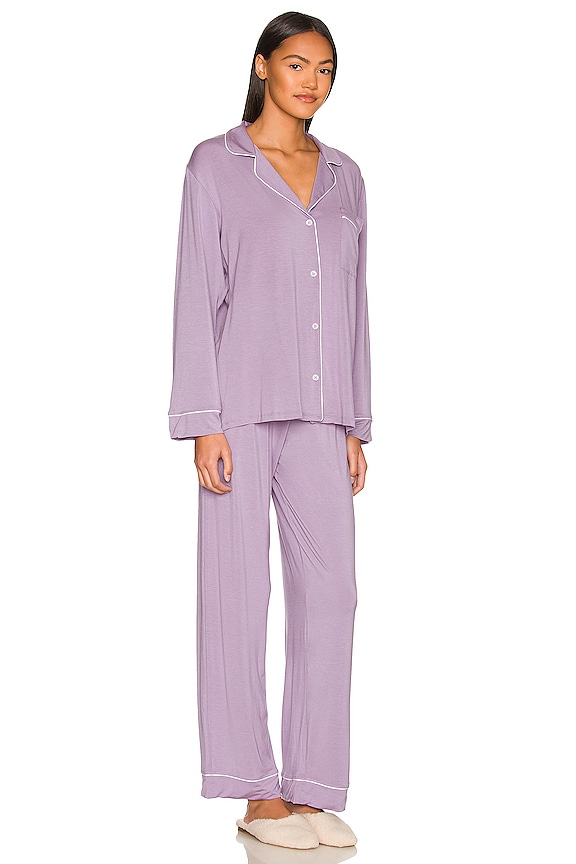 view 2 of 3 Gisele The Long PJ Set in Delphinium & Ivory