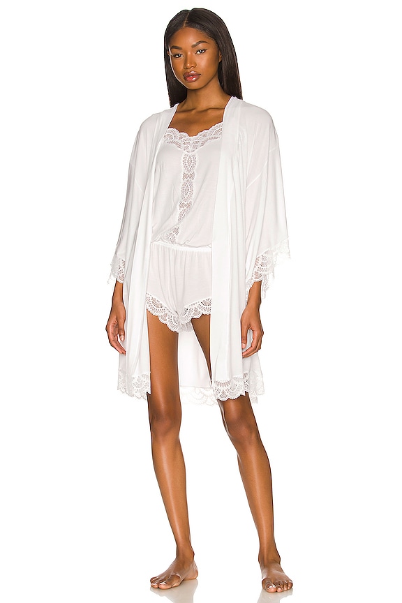 view 2 of 4 Mariana The Mademoiselle Kimono Robe in White