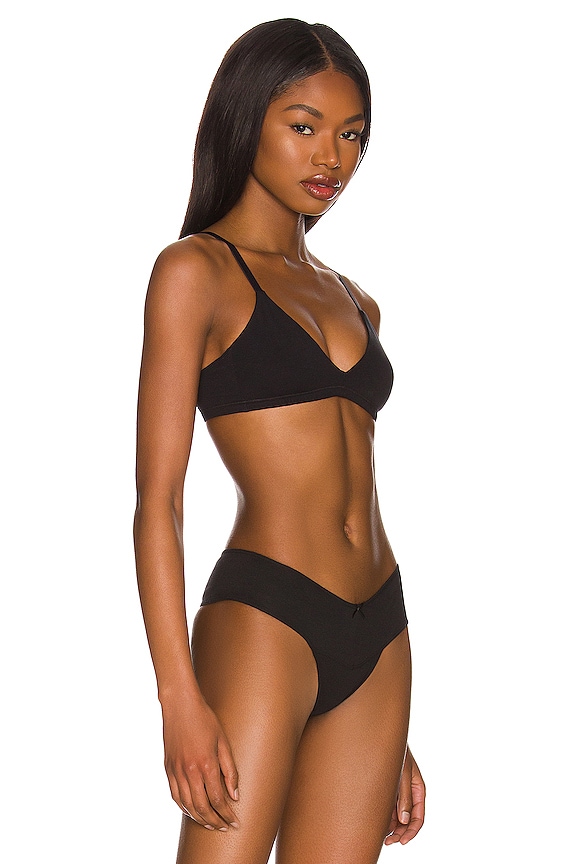 view 2 of 4 Pima Stretch Cotton Bralette in Black