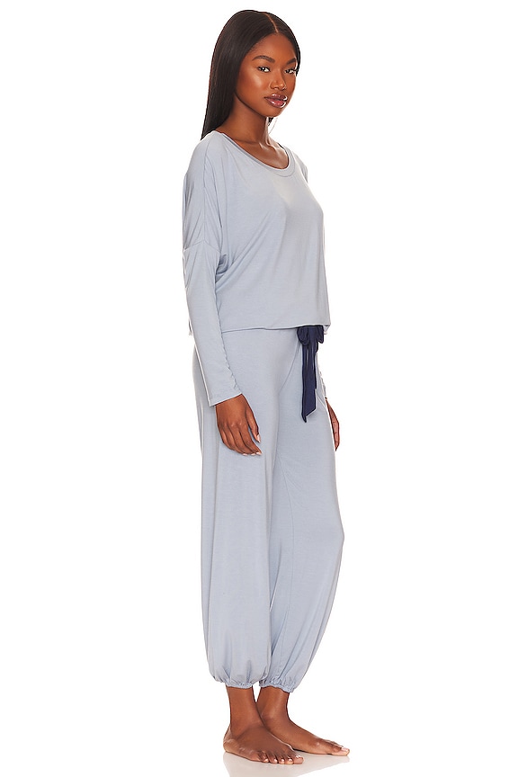 view 2 of 3 Gisele Slouchy Pajama Set in Ciel & Navy