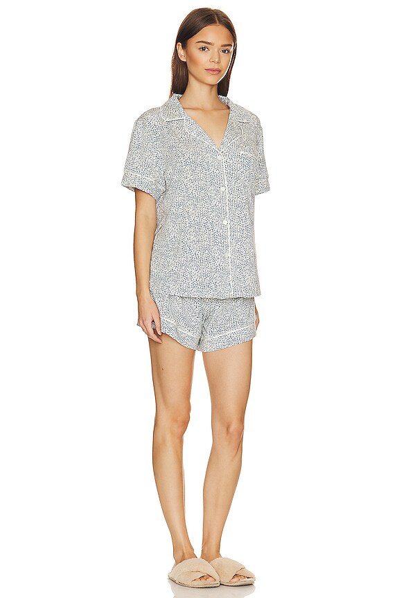 view 2 of 3 Gisele Printed Relaxed Short Pj Set in Animale Coastal Blue