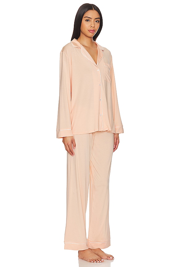 view 2 of 3 Gisele Long PJ Set in Peach Parfait & Ivory