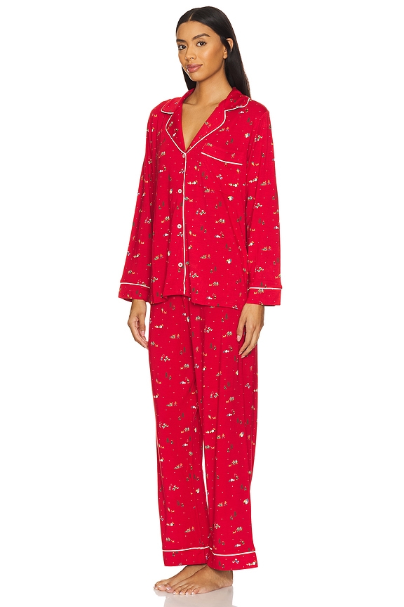 view 2 of 3 PYJAMA GISELE PRINTED in Winter Wonderland Haute Red & Ivory