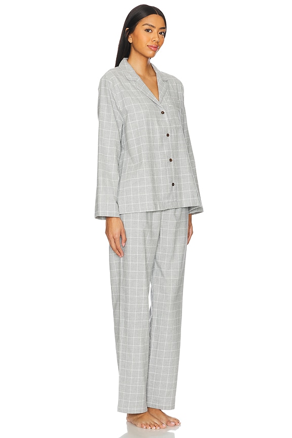 view 2 of 4 PYJAMA FLANNEL LONG in Winter Check Heather Grey