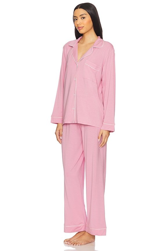 view 2 of 3 Gisele Long Pj Set in Rose Quartz & Petal Pink