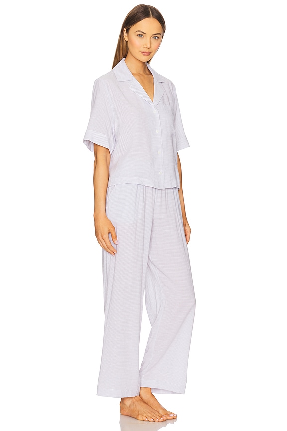 view 2 of 4 Nautico Relaxed Short Sleeve Pant PJ Set in White & Peppercorn
