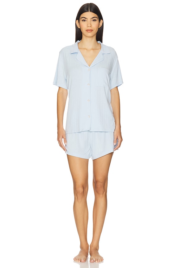 view 2 of 4 Gisele Rib Relaxed Short PJ Set in Nantucket Breeze