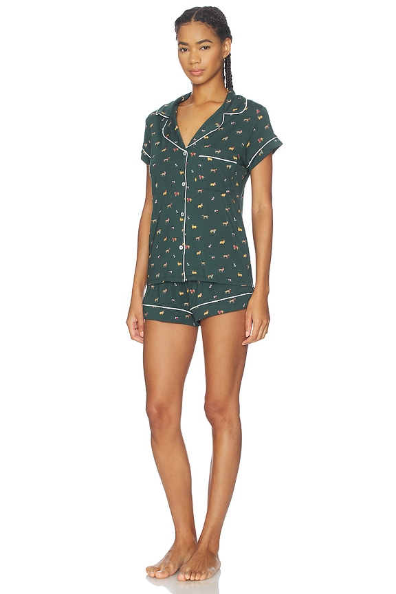view 2 of 5 Gisele Printed Short Pj Set in Holiday Dogs Pine