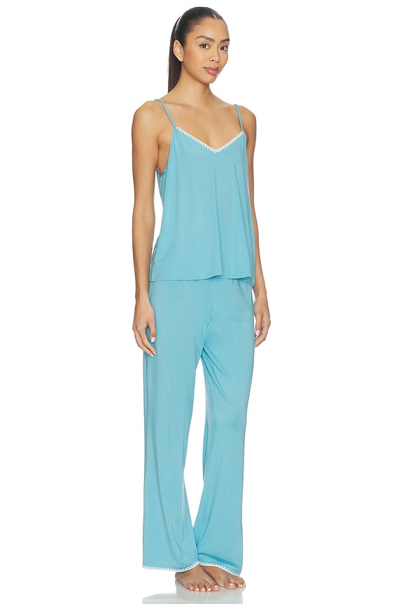 view 2 of 3 Frida Pajama Set in Blue Lagoon & Ivory