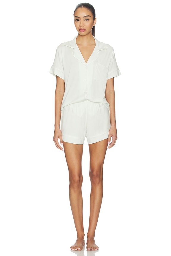 view 1 of 3 Gisele Relaxed Pj Set in Seafoam & Ivory