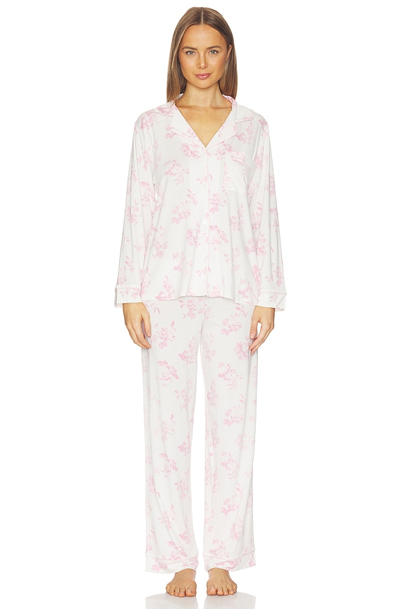 view 1 of 4 CONJUNTO DE PIJAMA LARGO GISELE PRINTED in Rose Garden Pink & Pale