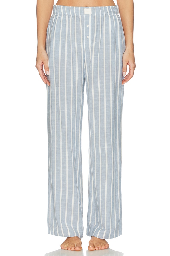 view 1 of 4 Nautico Boxer Pant in Classic Stripe Slate Blue & Ivory