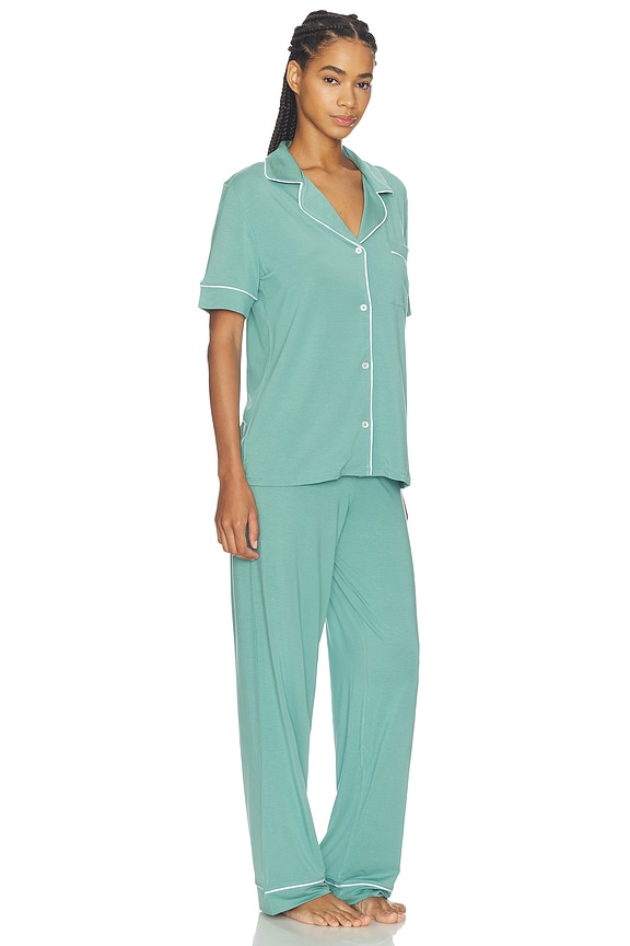 view 2 of 4 CONJUNTO DE PIJAMA DE MANGA CORTA GISELE in Seagrass & White