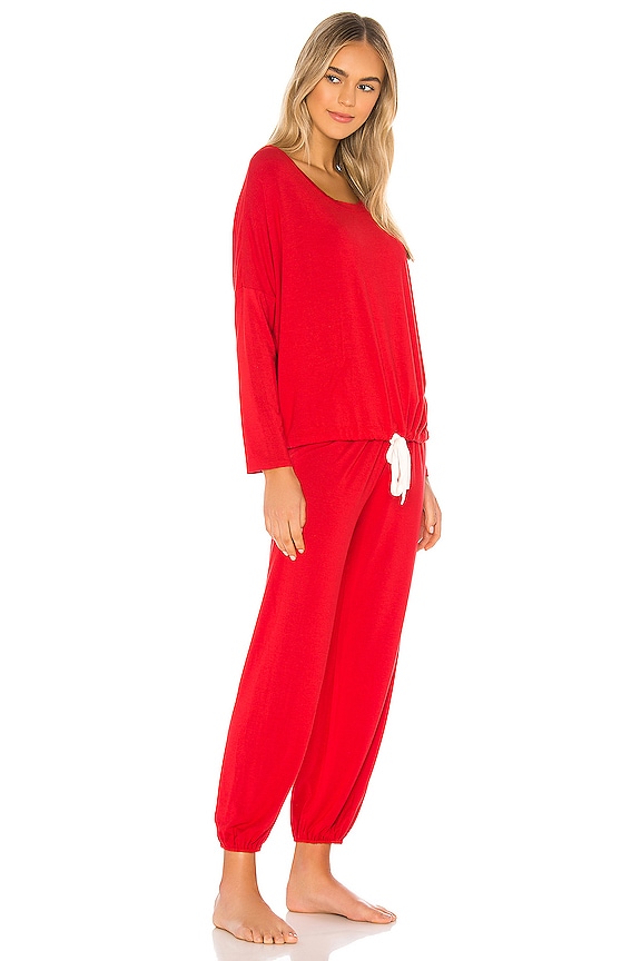 view 2 of 3 Gisele Slouchy Set in Haute Red & Ivory