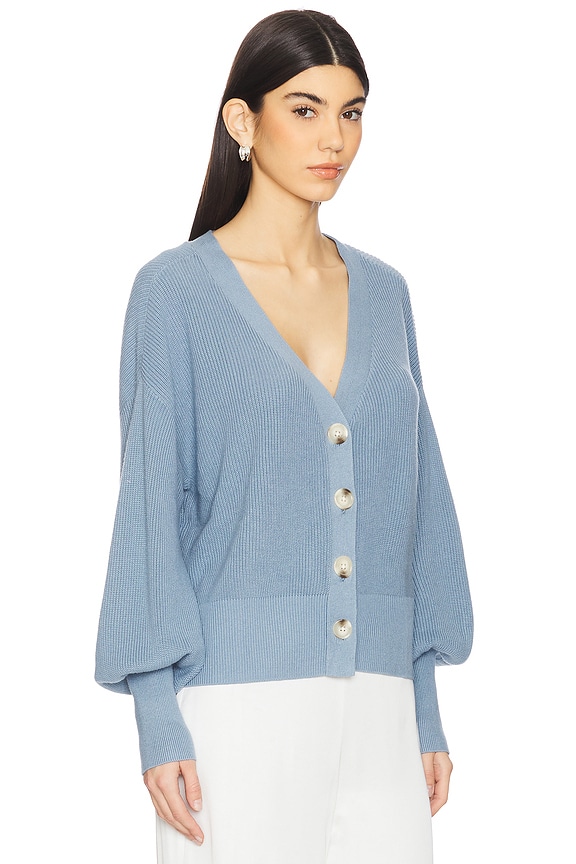 view 2 of 4 Fine Gauge Sweater Cardigan in Faded Denim