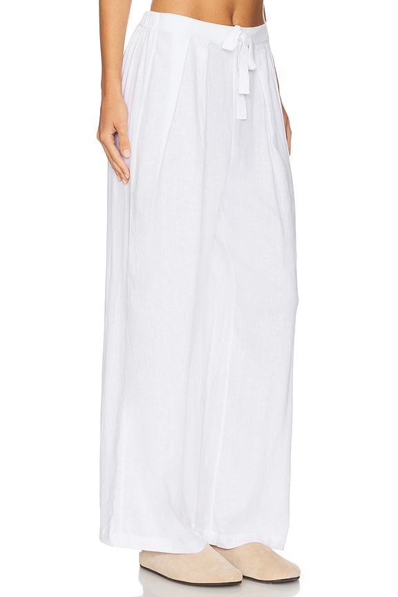 view 2 of 6 Linen Blend Relaxed Pant in Off White