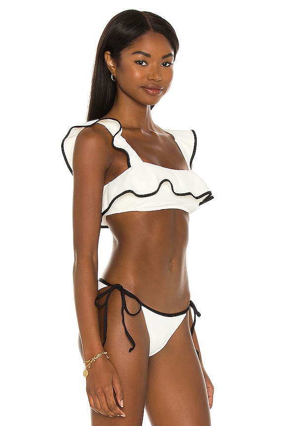 view 2 of 4 Pique Jane Bikini Top in Ecru & Black