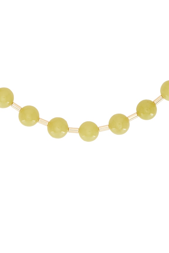 view 2 of 2 Beaded Ball Chain Necklace in Gold & Jade