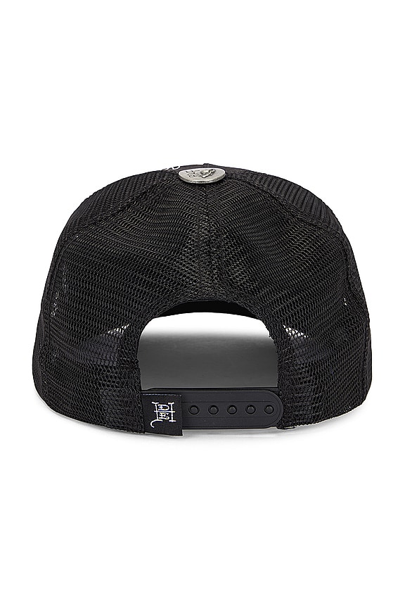 view 2 of 4 Fire Skull Trucker Hat in Black