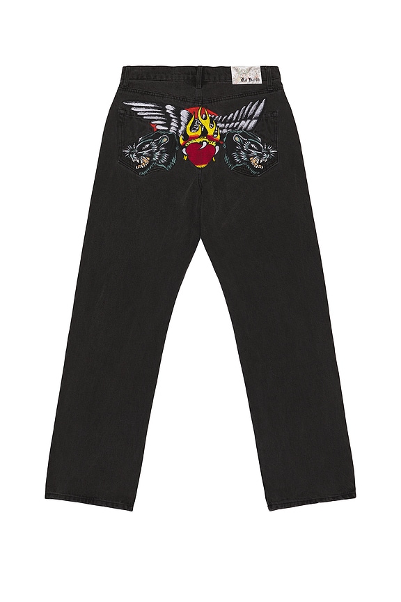 view 2 of 6 Panther Wings Loose Fit Jeans in Black