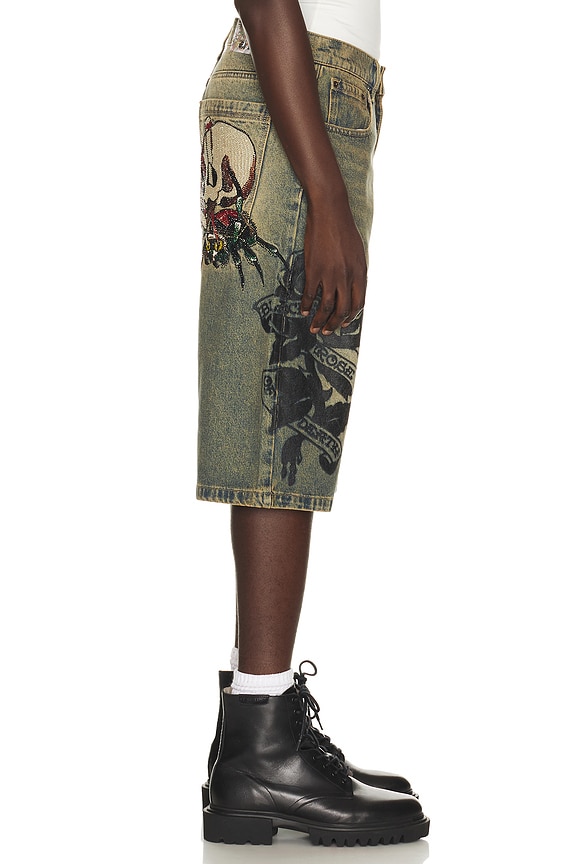 view 2 of 6 Spider Skulls Long Rhinestone Jean in Y2k Tint