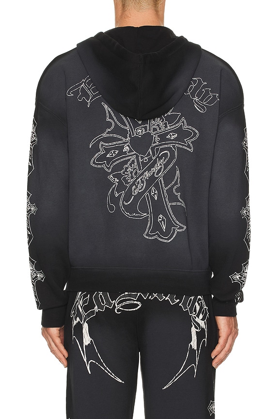 view 2 of 5 Crosses Boxy Zip Hoodie in Sunfade Black