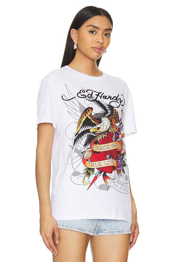 view 2 of 4 Pierced Eagle Tee in White