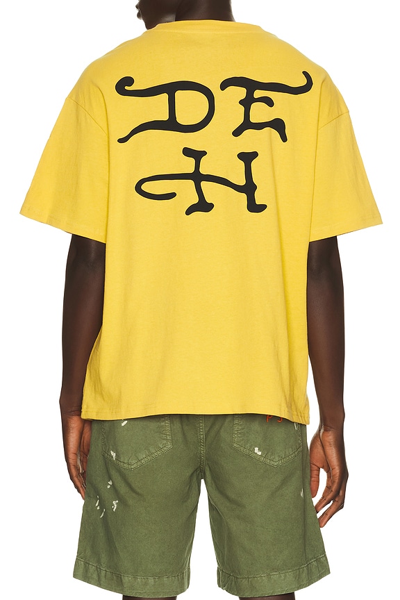 view 2 of 5 Dragons Boxy Rhinestone Tee in Mustard