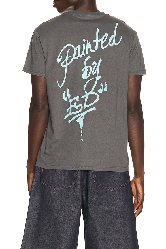 view 2 of 4 Love Kills Slowly Winged Skull Throwback Tee in Stone