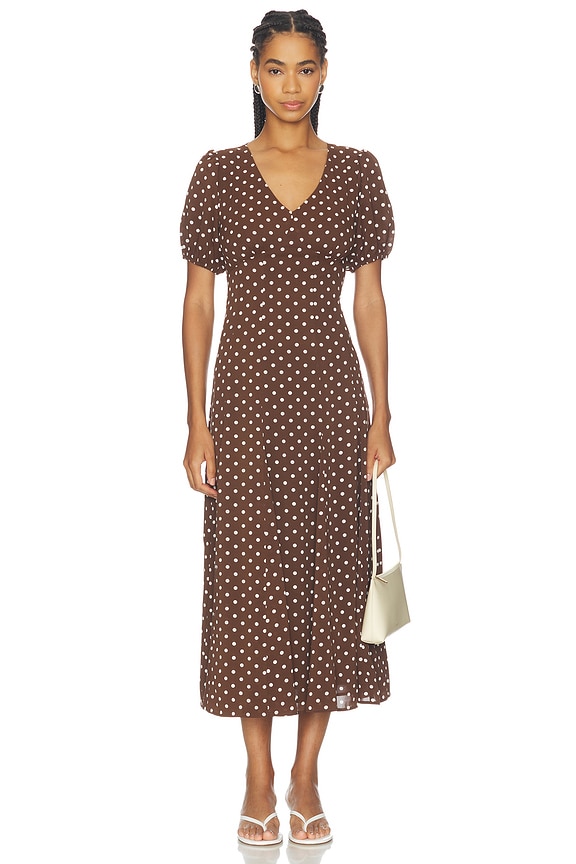 view 1 of 4 VESTIDO ANIKA in Brown Dot