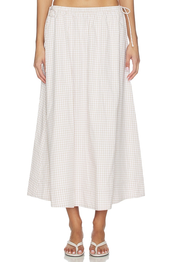 view 1 of 6 Vionnet Skirt in Taupe Gingham