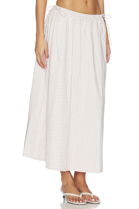 view 2 of 6 Vionnet Skirt in Taupe Gingham
