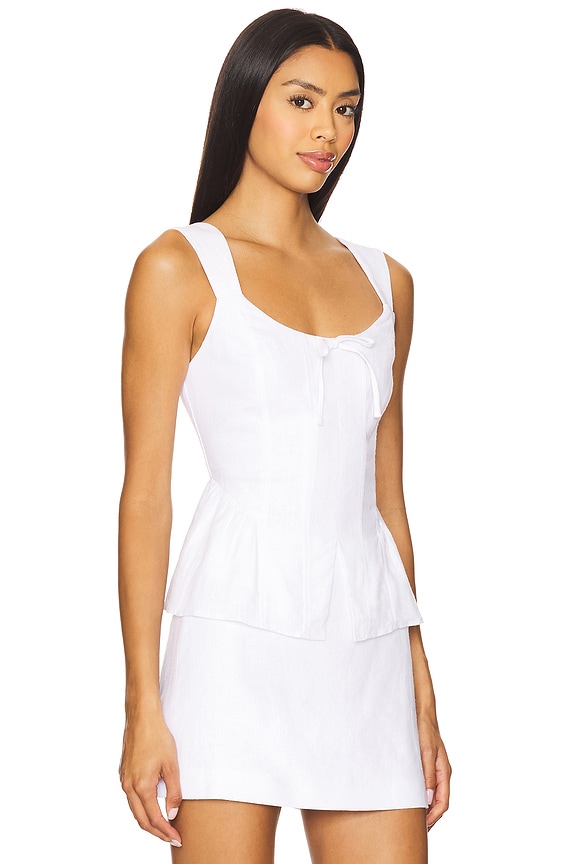 view 2 of 4 Gaia Linen Top in White