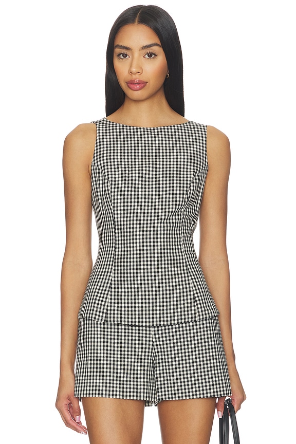 view 1 of 5 Birdie Top in Black Gingham