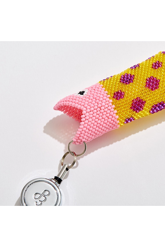 view 2 of 3 Beaded Fish Retractable Lighter Keychain in Pink