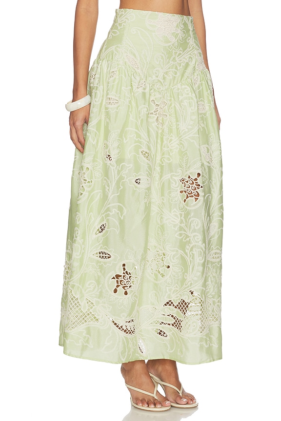 view 2 of 6 Ambrosia Long Skirt in Green