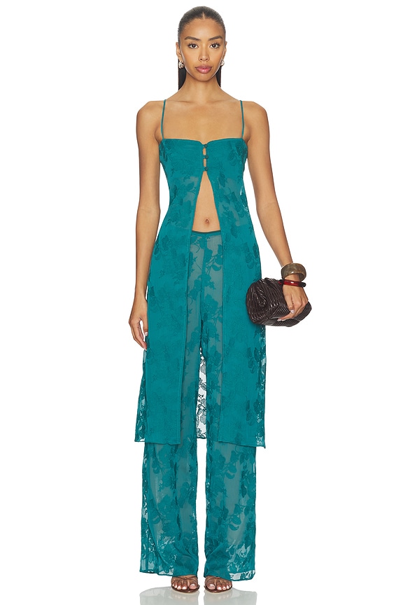 view 1 of 3 Aryana Bloom Blouse Top in Teal