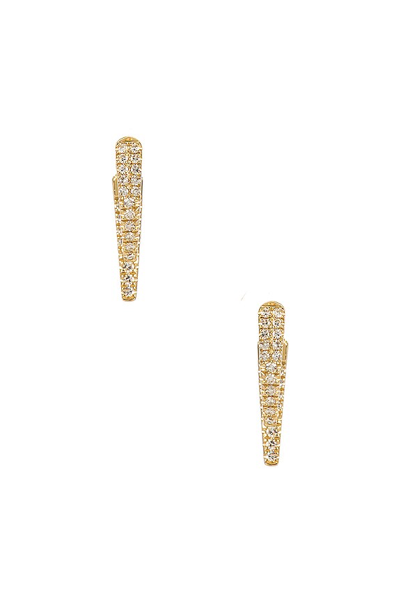 view 2 of 3 Mini Diamond Hook Earrings in Yellow Gold