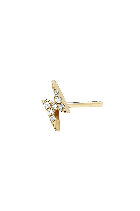 view 2 of 2 Mini Diamond Lightning Bolt Stud Earring in Gold