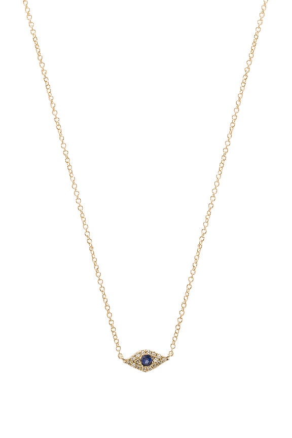 view 2 of 3 Diamond Evil Eye Necklace in Yellow Gold